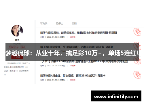 梦越侃球：从业十年，擒足彩10万+，单场5连红！